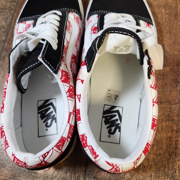 Vans Old Skool Low Sketch Red Checkered Shoes Men's 8.5 Women's 10 Skater Punk - Picture 9 of 10